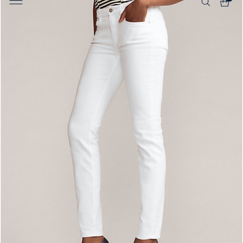 NWOT RL BLACK LABEL 105 CIGARETTE SKINNY JEANS WHITE WASH FIVE POCKETS SIZE 28 - Picture 2 of 11